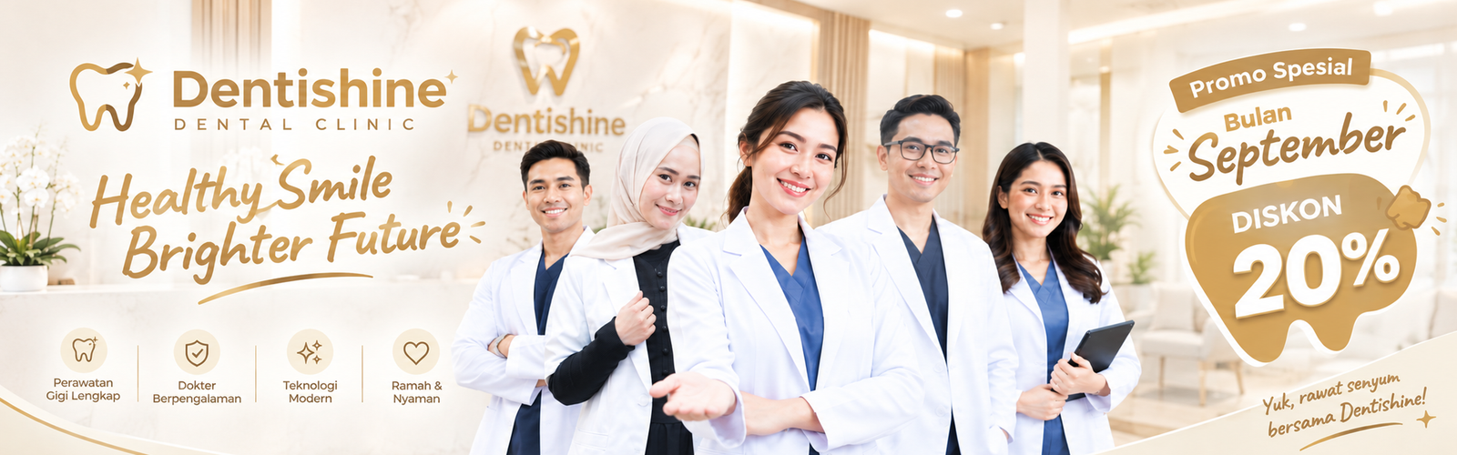 Promo spesial Dentishine — rawat senyum Anda bersama tim dokter kami